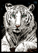 White Tiger Print Area Rug 