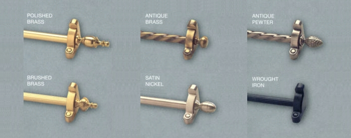 Heritage Stair Rods, Brackets and Finial Sets